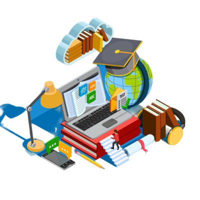 e-learning-isometric-concept